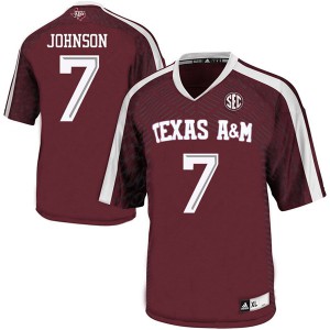 Men's Texas A&M Aggies #7 Buddy Johnson Maroon Embroidery Jersey 702734-884