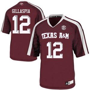 Men Texas A&M Aggies #12 Cullen Gillaspia Maroon Embroidery Jersey 885599-941