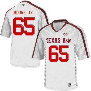 Mens TAMU #65 Dan Moore Jr. White Player Jersey 391650-221