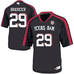 Mens Texas A&M #29 Kurtis Bradicich Black Stitch Jerseys 596411-361
