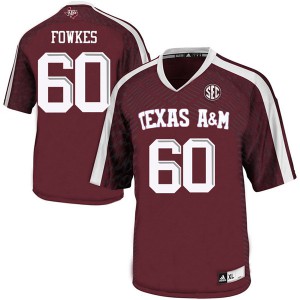 Men's Texas A&M #60 Miles Fowkes Maroon Player Jerseys 499685-774