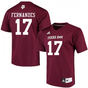 Mens Texas A&M #17 Alex Fernandes Maroon Embroidery Jersey 628807-302