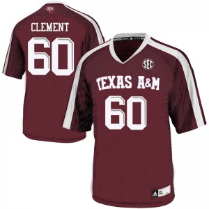 Men's Texas A&M #60 Barton Clement Maroon NCAA Jerseys 320581-506
