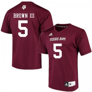 Men Texas A&M University #5 Bobby Brown III Maroon Football Jersey 207523-973
