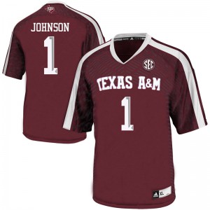 Men's Texas A&M Aggies #1 Buddy Johnson Maroon Football Jerseys 425615-124