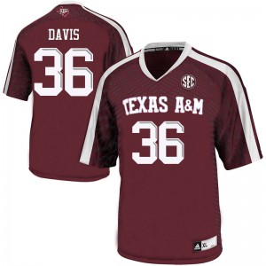 Men's Texas A&M #36 Caden Davis Maroon NCAA Jersey 993946-437