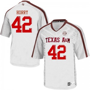 Men's Texas A&M University #42 Camron Horry White Player Jerseys 497423-938