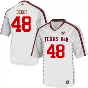 Men Texas A&M Aggies #48 Colton Bergt White High School Jerseys 272641-221