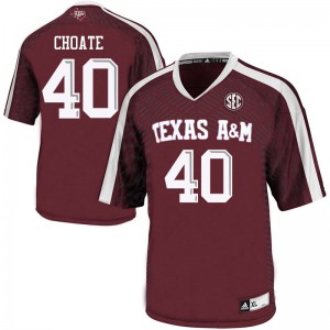 Men Texas A&M #40 Connor Choate Maroon Stitch Jersey 807243-305
