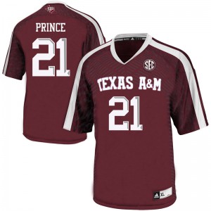 Mens Texas A&M University #21 Deneric Prince Maroon Stitch Jersey 633183-654