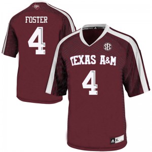 Mens Texas A&M #4 James Foster Maroon Player Jerseys 425656-820