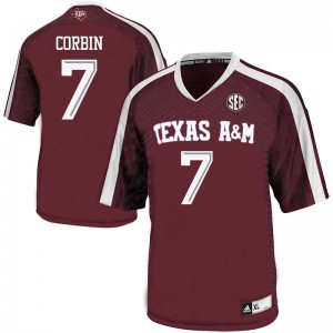 Mens Texas A&M #7 Jashaun Corbin Maroon Stitch Jersey 817107-767