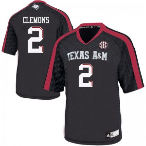 Men's Texas A&M University #2 Micheal Clemons Black Football Jersey 487361-432
