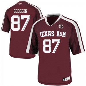Men's Texas A&M Aggies #87 Tyler Scoggin Maroon Alumni Jersey 458287-477