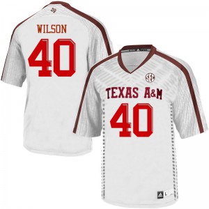 Men's Texas A&M #40 Tyree Wilson White Stitch Jerseys 427396-239