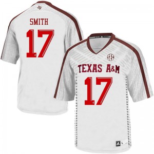 Men's Texas A&M Aggies #17 Ainias Smith White Stitch Jerseys 266439-377