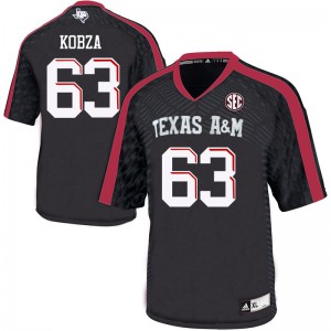 Mens Texas A&M Aggies #63 Braedon Kobza Black Player Jersey 885694-178
