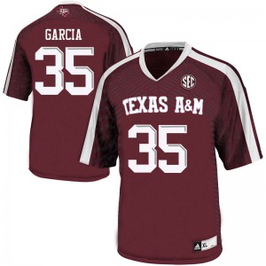 Mens Texas A&M #35 Cade Garcia Maroon Alumni Jerseys 229129-576