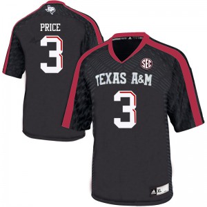 Mens Texas A&M Aggies #3 Devin Price Black University Jerseys 877044-105