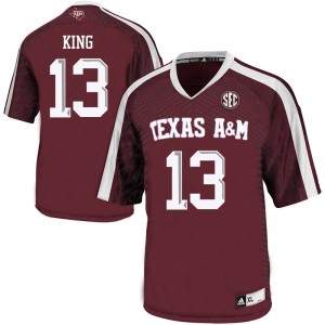 Mens Texas A&M University #13 Haynes King Maroon Official Jerseys 720177-893