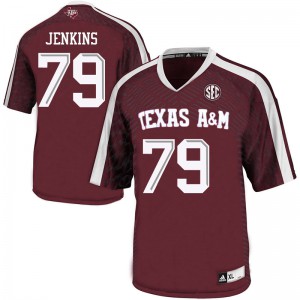 Men's Texas A&M Aggies #79 Tank Jenkins Maroon College Jerseys 423652-830
