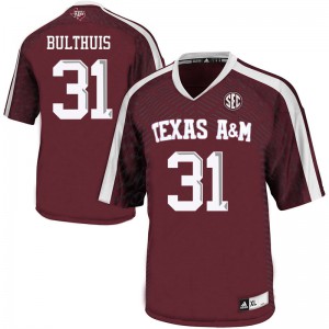 Mens Texas A&M #31 Tyler Bulthuis Maroon Official Jerseys 402304-739