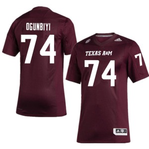Mens Texas A&M University #74 Aki Ogunbiyi Maroon NCAA Jersey 830327-964