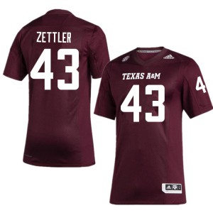 Men Texas A&M Aggies #43 Alex Zettler Maroon Official Jerseys 309800-216
