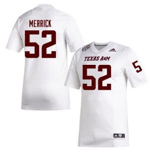 Men Texas A&M University #52 Andrew Merrick White Player Jersey 524726-102