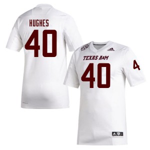Men's Aggies #40 Avery Hughes White NCAA Jerseys 302473-422
