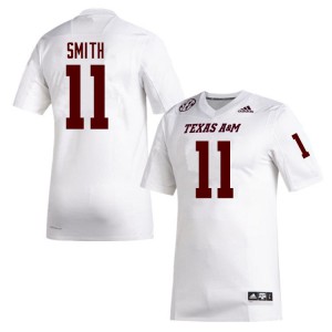 Men's Texas A&M University #11 Blake Smith White Football Jersey 917022-446