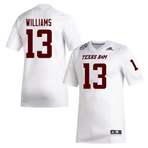 Men Texas A&M #13 Brian Williams White Stitched Jerseys 656539-709