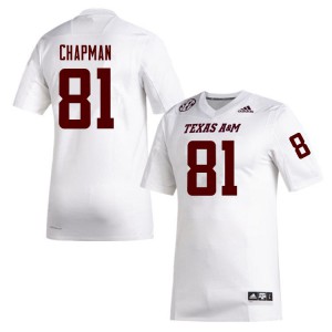 Mens Texas A&M University #81 Caleb Chapman White Alumni Jerseys 599833-717