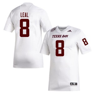 Mens Texas A&M University #8 DeMarvin Leal White Player Jersey 147202-328