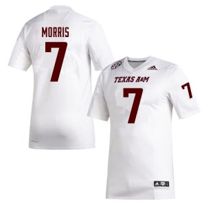 Mens Texas A&M University #7 Devin Morris White Stitched Jersey 468124-173
