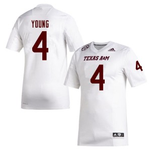 Men's Texas A&M Aggies #4 Erick Young White College Jersey 615678-759