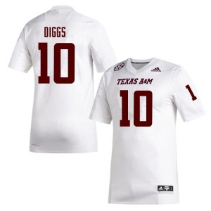 Mens Texas A&M University #10 Fadil Diggs White Official Jerseys 937640-306