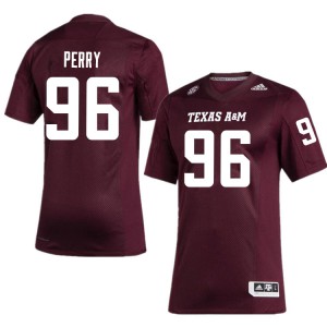Mens Texas A&M #96 Grant Perry Maroon NCAA Jersey 943681-183