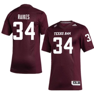 Mens Texas A&M University #34 Isaiah Raikes Maroon High School Jersey 125242-808