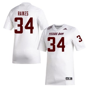 Mens Texas A&M #34 Isaiah Raikes White Stitched Jerseys 595370-857
