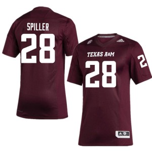 Men's Texas A&M University #28 Isaiah Spiller Maroon Player Jerseys 572387-260