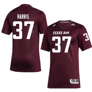 Men Texas A&M #37 Jahzion Harris Maroon Official Jersey 801671-848