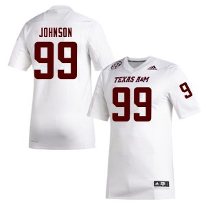 Men Aggies #99 Jordan Johnson White Player Jerseys 397384-323