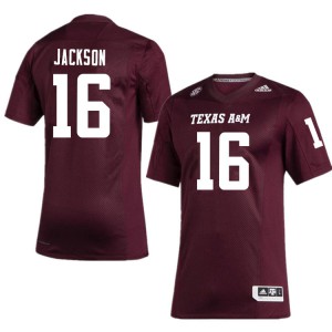 Mens Texas A&M Aggies #16 Kenyon Jackson Maroon Alumni Jersey 634628-742