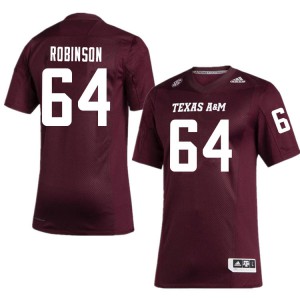 Mens Texas A&M Aggies #64 Layden Robinson Maroon University Jerseys 751114-802