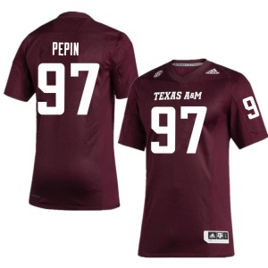 Men Texas A&M Aggies #97 Travis Pepin Maroon Alumni Jerseys 383378-932