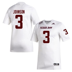 Men's Texas A&M Aggies #3 Tyree Johnson White High School Jerseys 623531-262