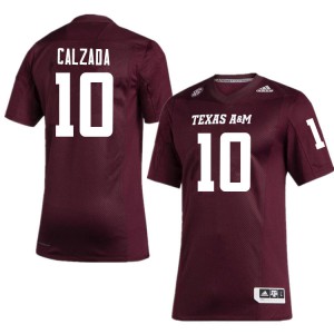 Men Texas A&M #10 Zach Calzada Maroon Alumni Jersey 940641-760