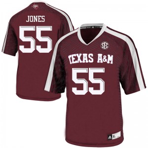 Men Texas A&M University #55 Adarious Jones Maroon NCAA Jerseys 666843-861