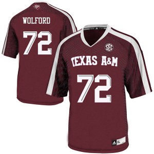 Men's Texas A&M Aggies #72 Adrian Wolford Maroon Player Jerseys 770452-472